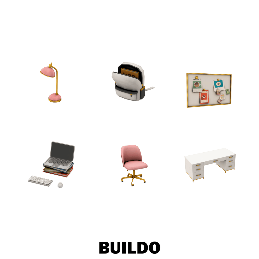 Галерея мода Набор для офиса Light luxury studyroom set #1